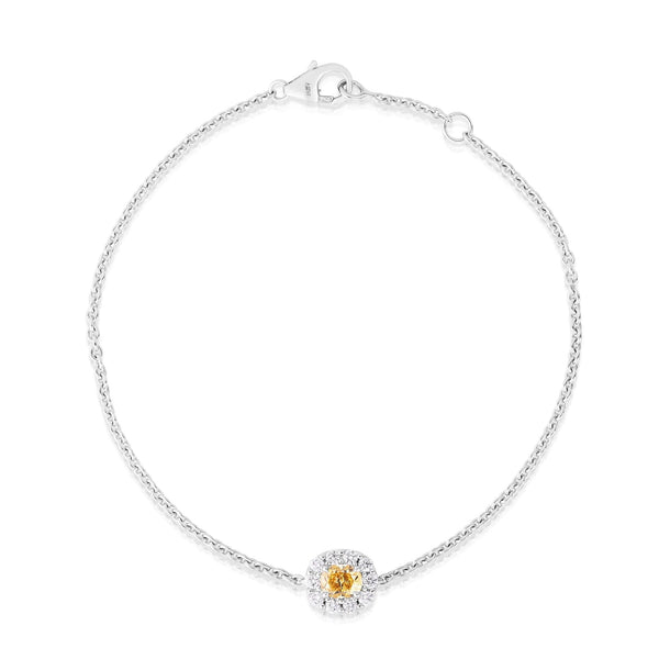 Oval Halo Diamond Bracelet - Malka