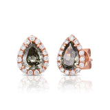 Pear Shape Halo Diamond Earrings - Malka