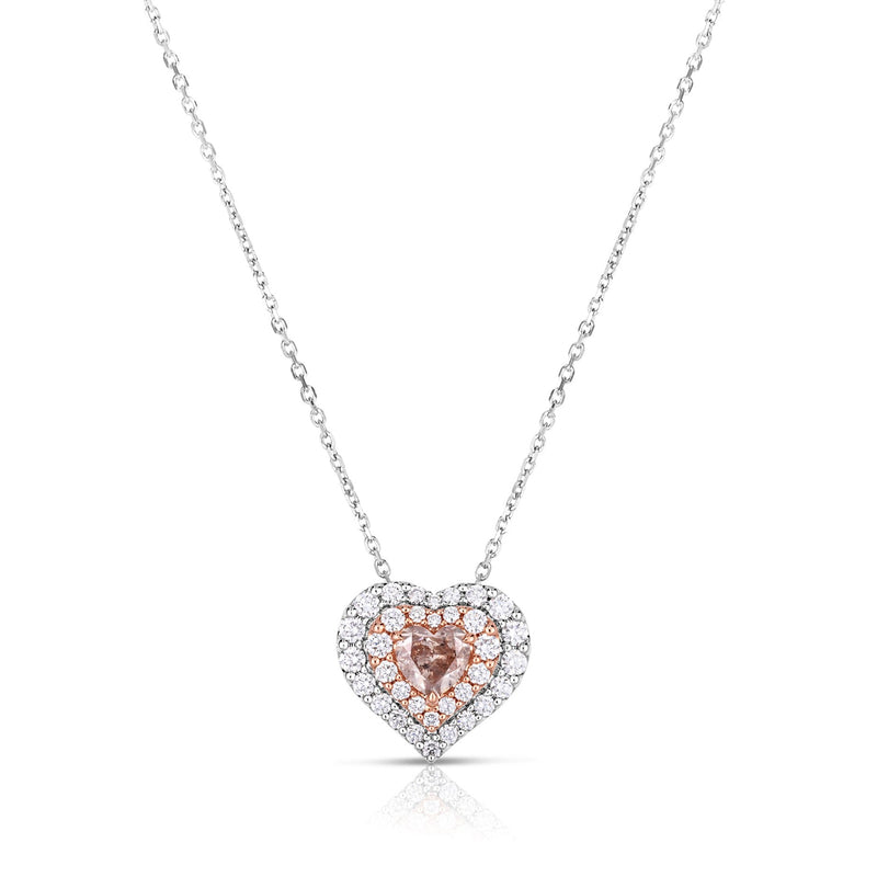 Heart Shape Halo Diamond Pendant