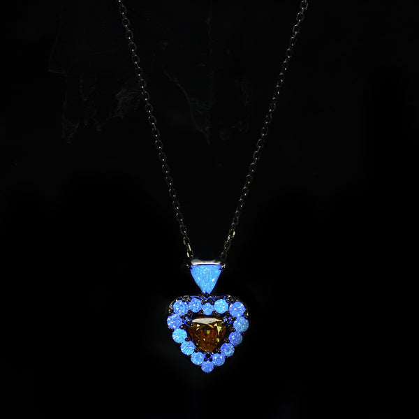 Trillion and Pear Shape Halo Diamond Pendant - Malka