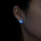 Pear Shape Double Halo Diamond Earrings - Malka