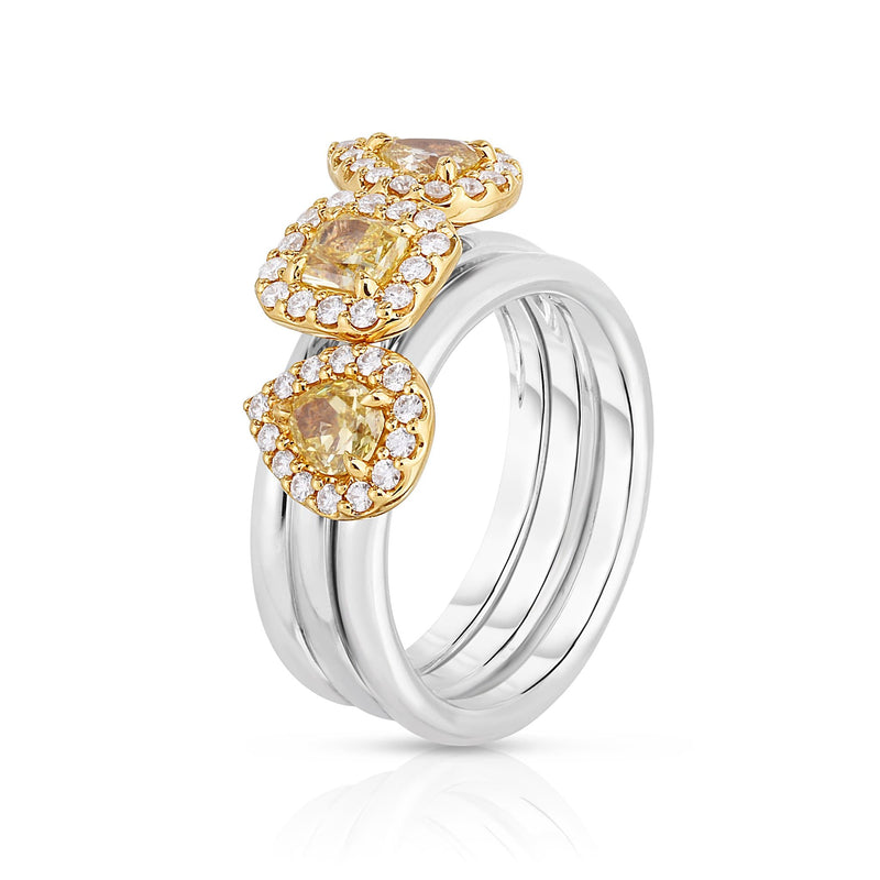 Two-Tone Halo Stackable Rings - Malka
