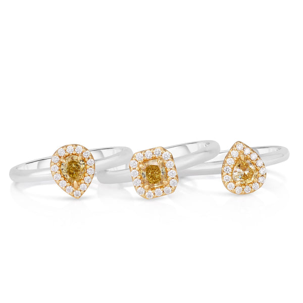 Two-Tone Halo Stackable Rings - Malka