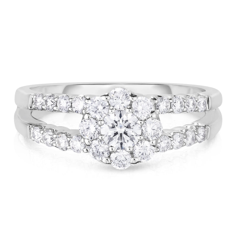 Flower Diamond Split-Shank Ring - Malka